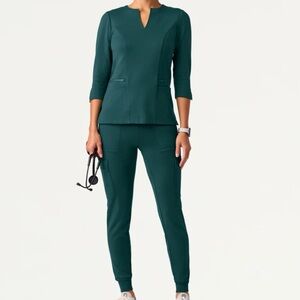 Women's JAANU Midnight Green Scrub Set
